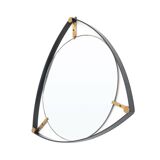 Vintage mirror with a metal and brass frame, 1950s.