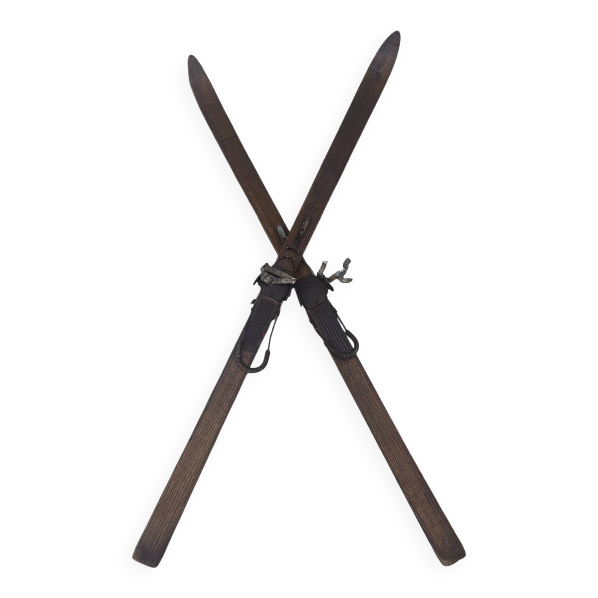 Vintage wooden skis pair L=169 cm
