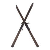 Vintage wooden skis pair L=169 cm