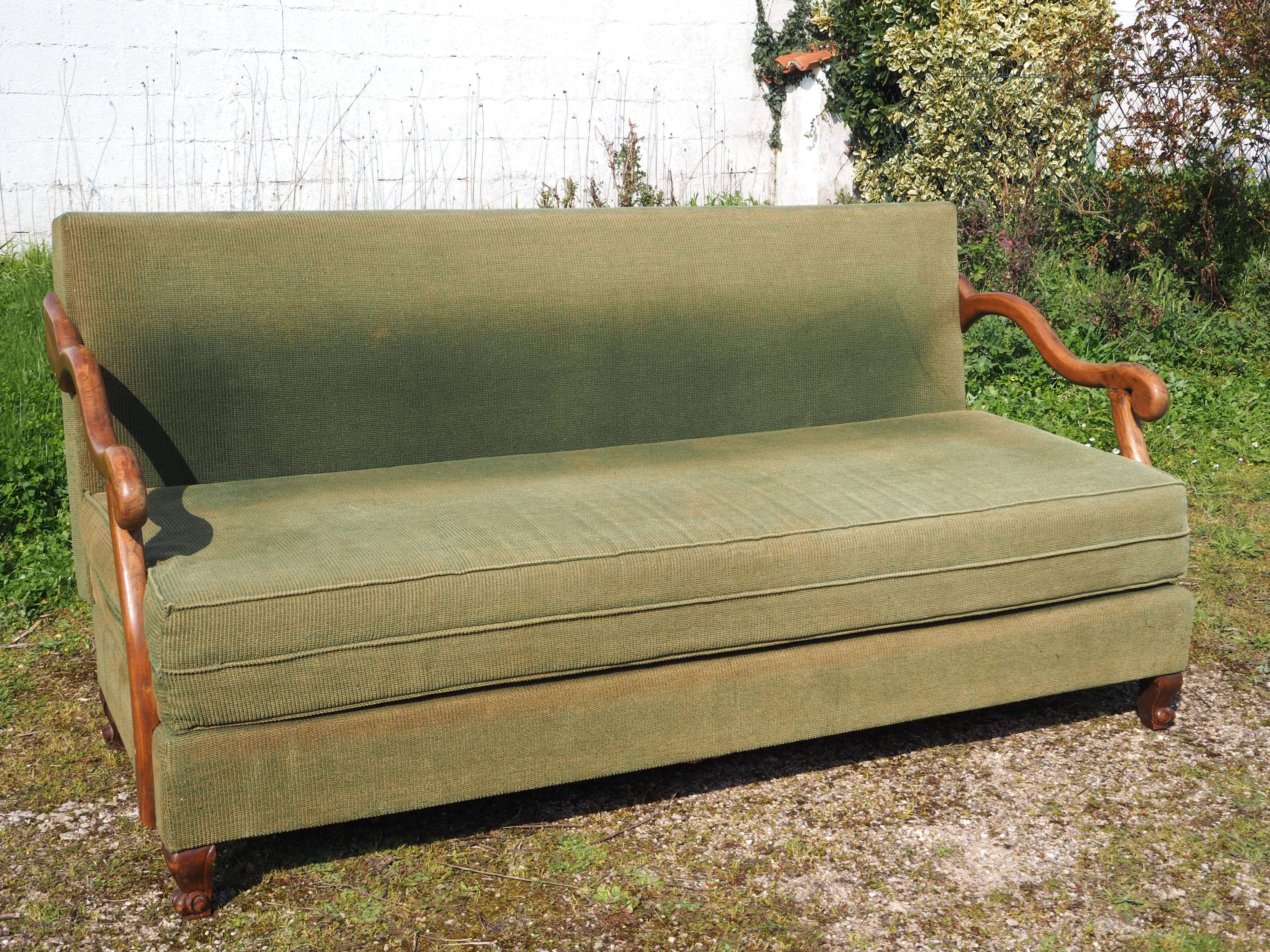 Louis XIII Style Convertible Sofa Sheep Bones