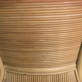 Pencil or split reed rattan arm or club chair, Vivai del Sud, 80s