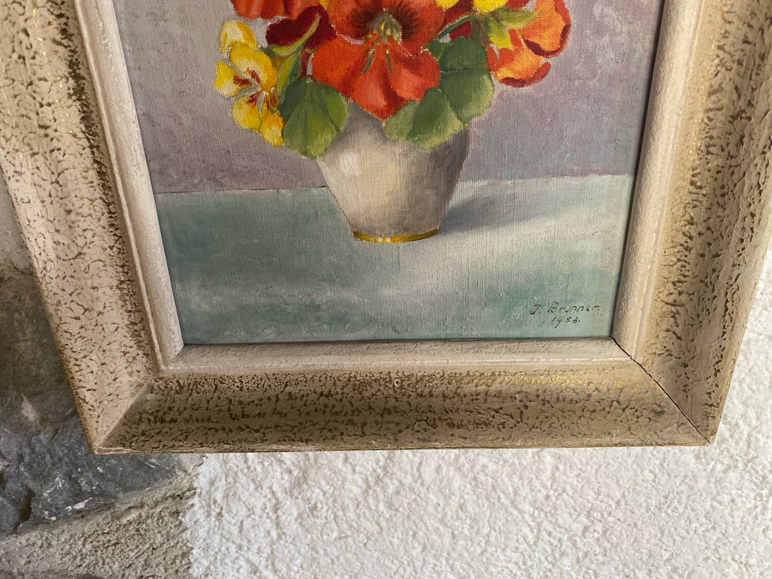 Old oil on canvas signed “Capucines”