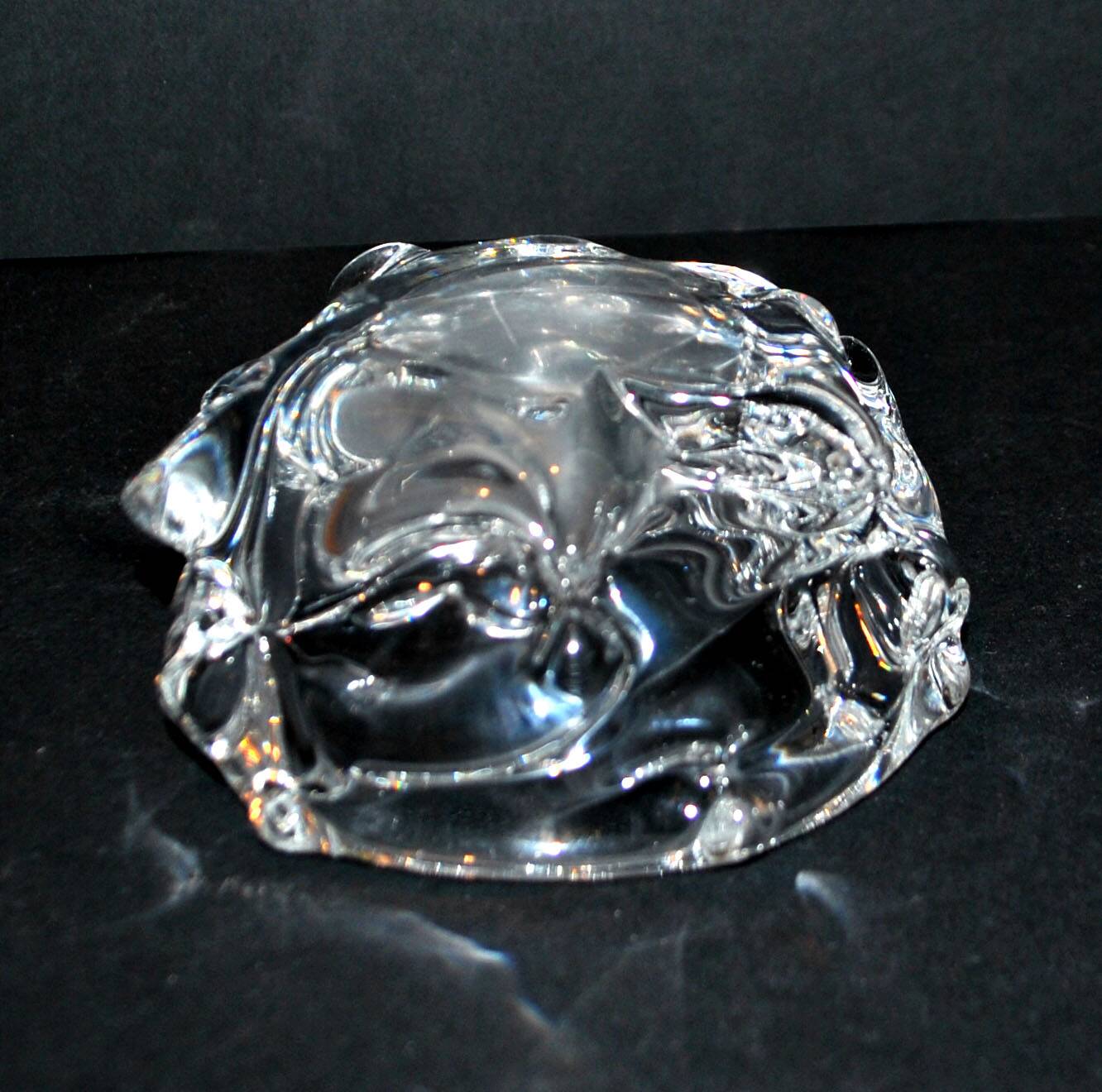 1960 Design ashtray bowl in blown crystal signed Cristal Paris France