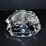 1960 Design ashtray bowl in blown crystal signed Cristal Paris France