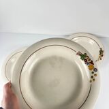 Set de 6 assiettes demi-creuse Longwy, début XXème siècle, décor floral