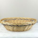 Oval wicker basket beige color