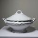 White fine porcelain soup tureen/vegetable dish from Limoges attributed to Barnardaud, vintage.