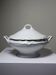 White fine porcelain soup tureen/vegetable dish from Limoges attributed to Barnardaud, vintage.