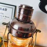 Large electrified copper and brass lamp