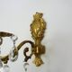 Pair of wall sconces in bronze and glass pendants from the 1970s.