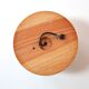 Ceiling lamp round wall lamp, pine base, opaque white glass, 70s