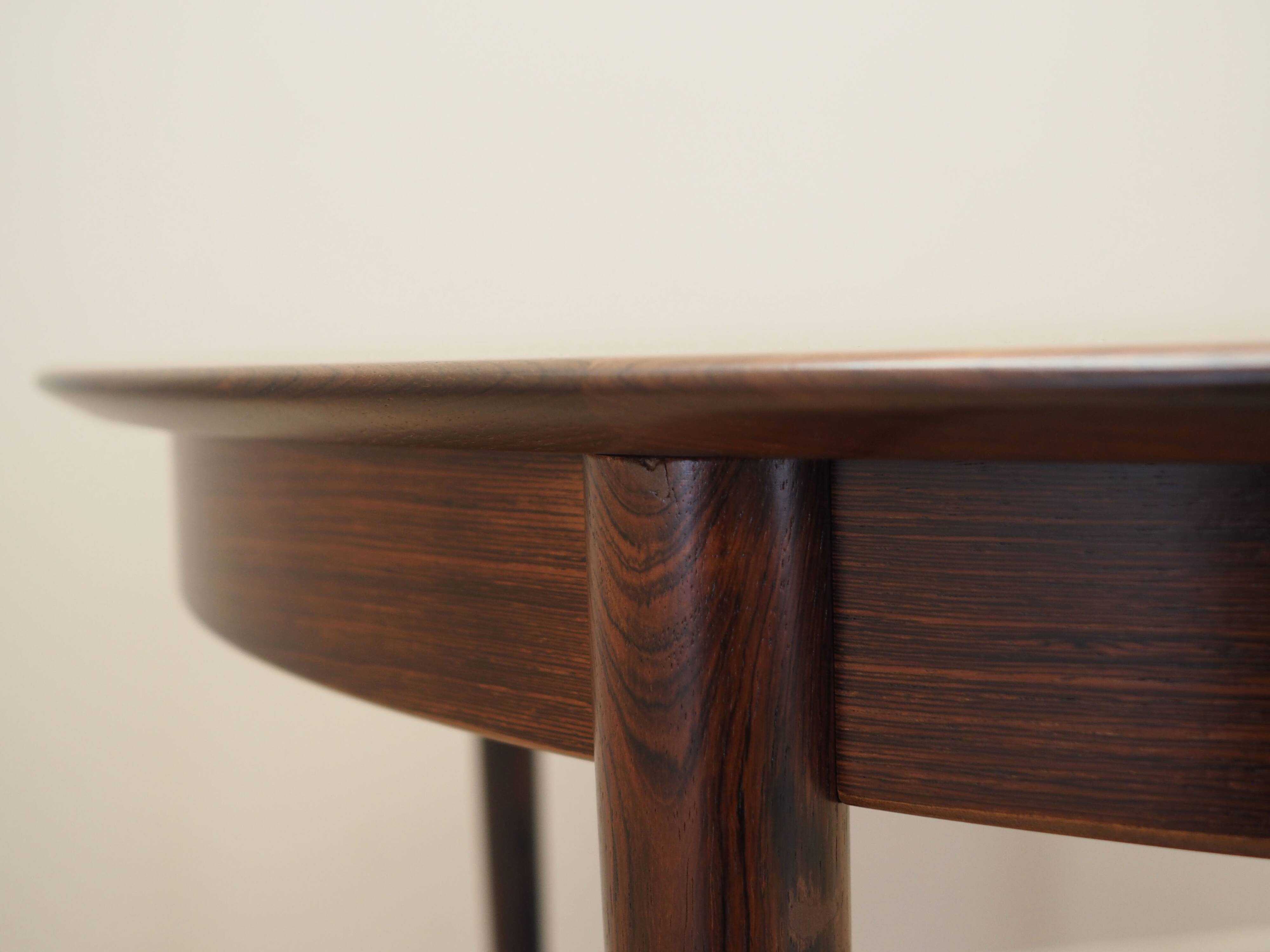 Round rosewood table, Danish design, 1970s, production: Skovby Møbelfabrik