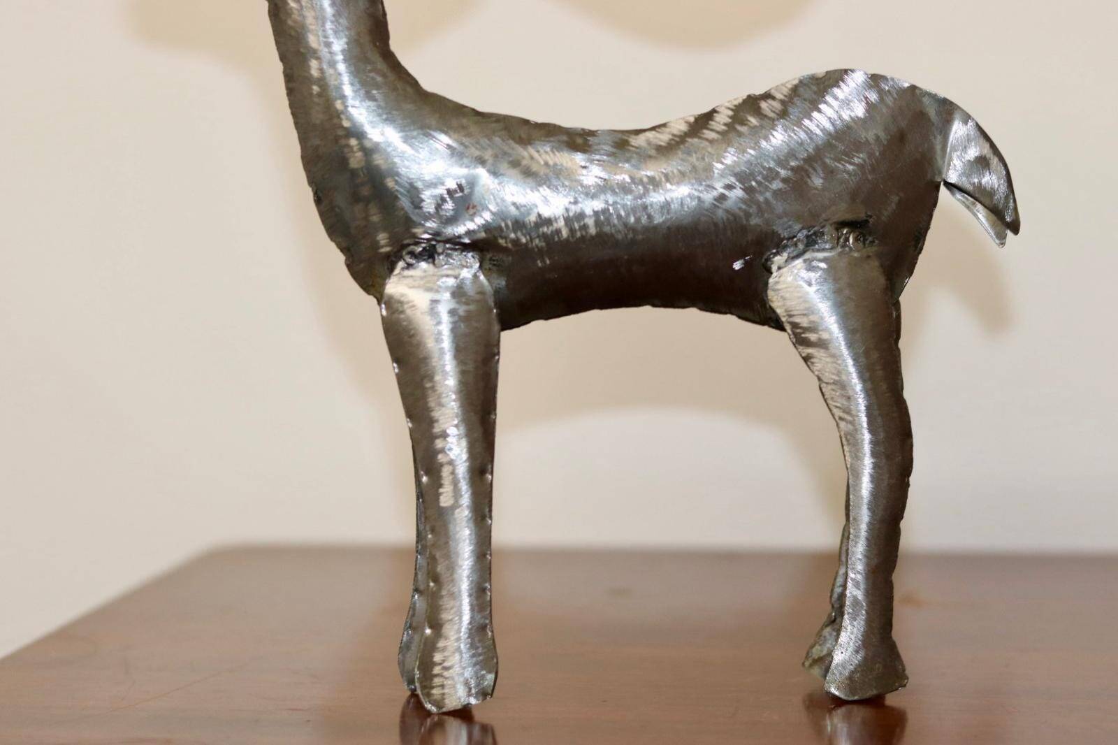 Swedish reindeer sculpture in tin/metal