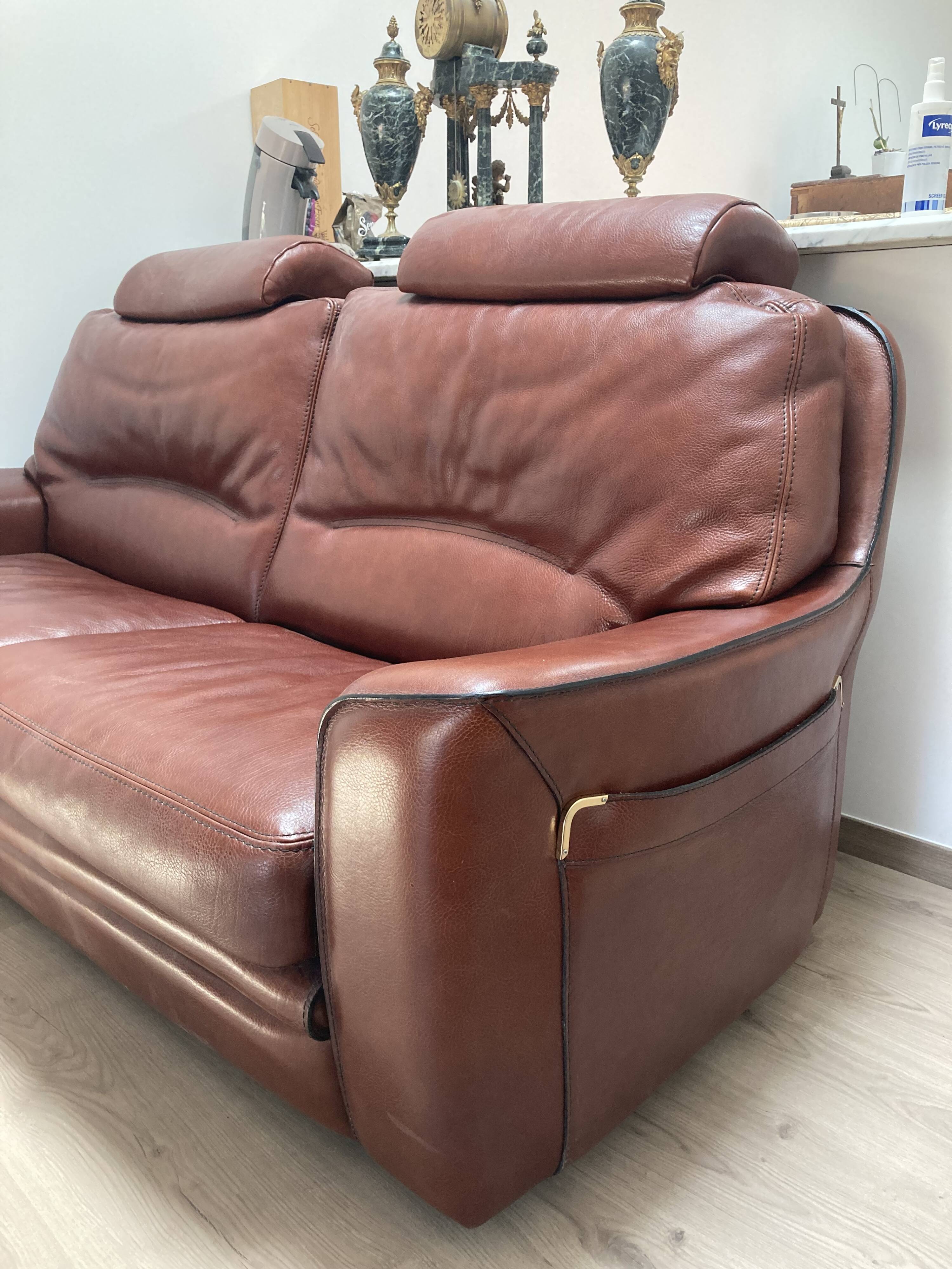 Canape 3 seater 100% leather brown