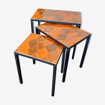 Orange ceramic tables