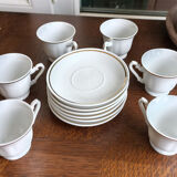 6 Yugoslav porcelain coffee cups - FP Zaječar - white and gilding
