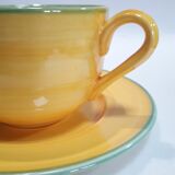 Petit déjeuner Luneville jaune tasse et sous tasse