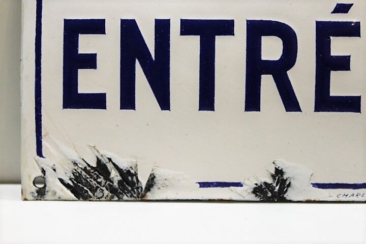Plaque en métal émaillé années 40