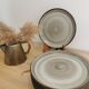 8 flat plates in vintage ceramic