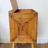 Chest of drawers in rattan marquetry