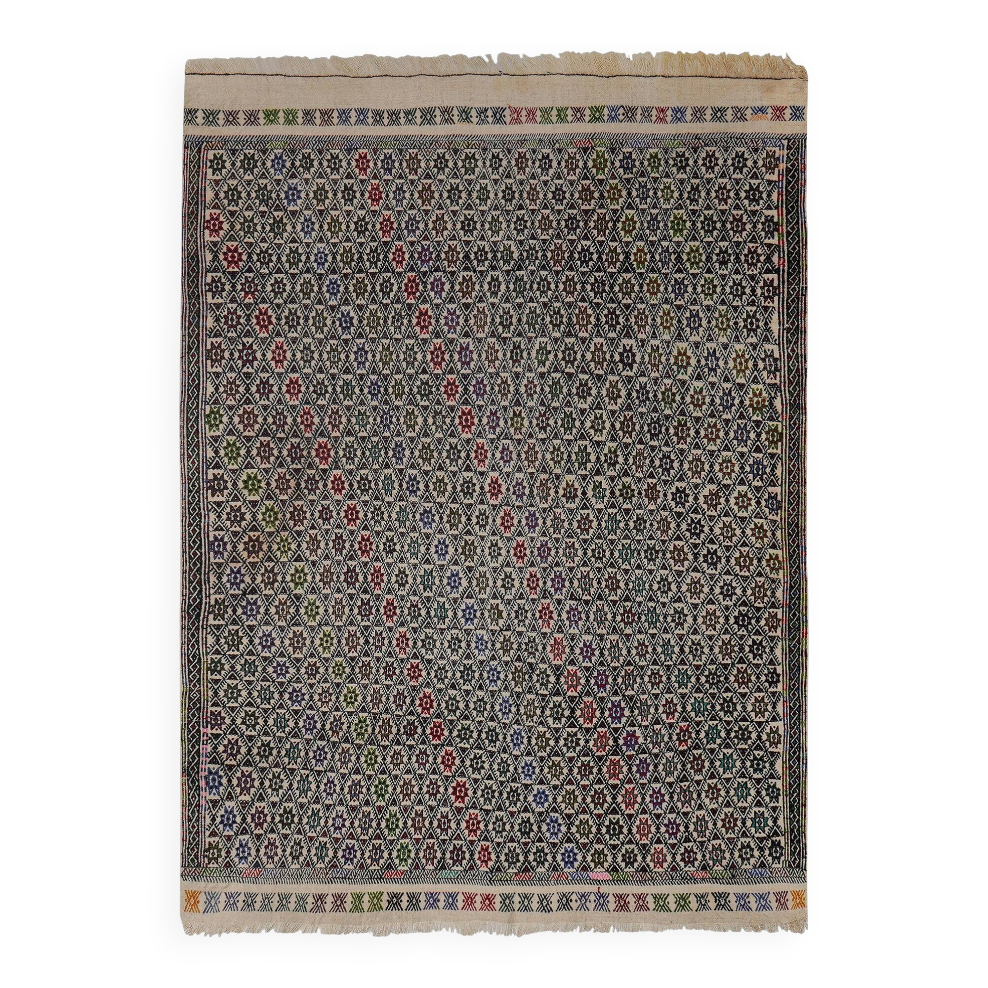 Vintage Turkish kilim, handwoven, 147x211 cm.