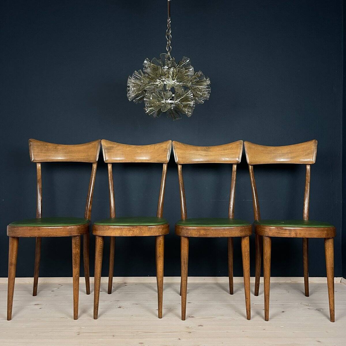 Vintage dining chairs by Pirelli Sapsa, Italy 1950s, set of 4.