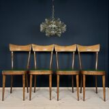 Vintage dining chairs by Pirelli Sapsa, Italy 1950s, set of 4.