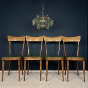 Vintage dining chairs by Pirelli Sapsa, Italy 1950s, set of 4.