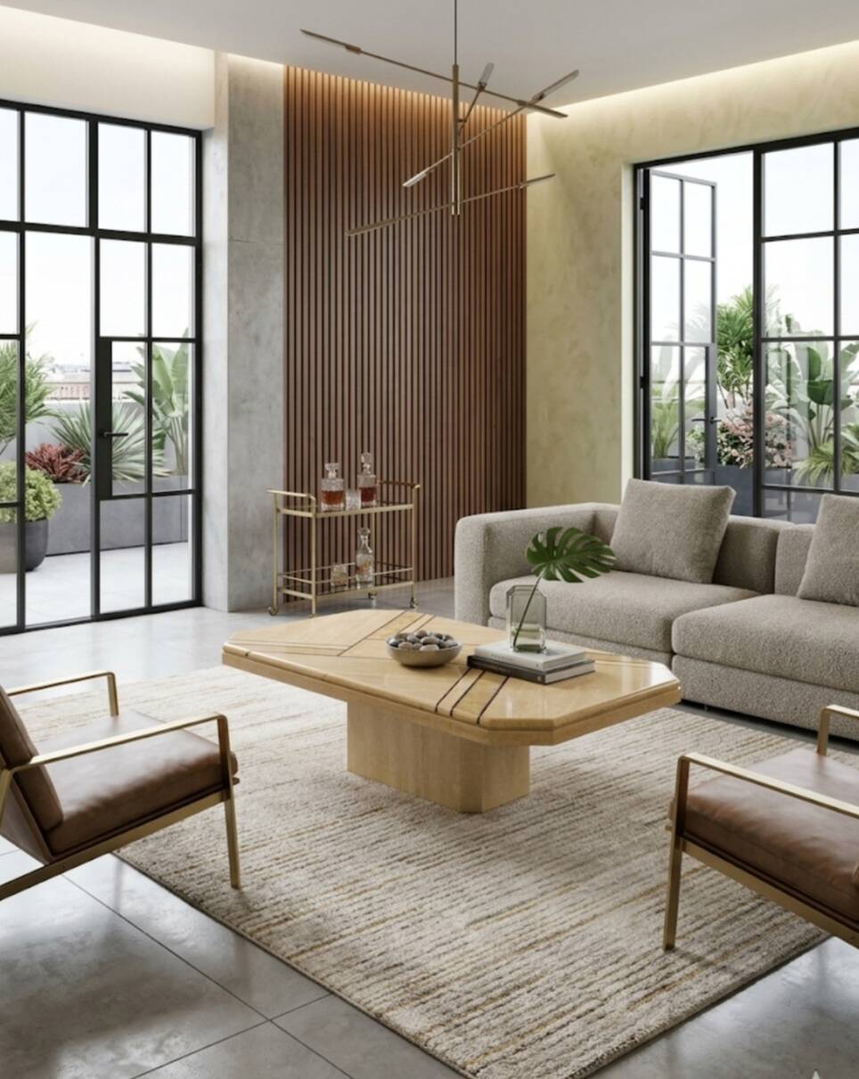 Travertine coffee table from the 70s/80s.