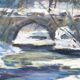 Gideon isaksson (1911-1980), scandinavian modern landscape, 1960s, oil on panel, framed