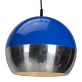 Blue and chrome space age pendant lamp