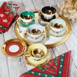 Set of 5 cups and 6 under cups in kahla porcelain