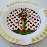 Porcelain ashtray "bone china" centered "Joker"