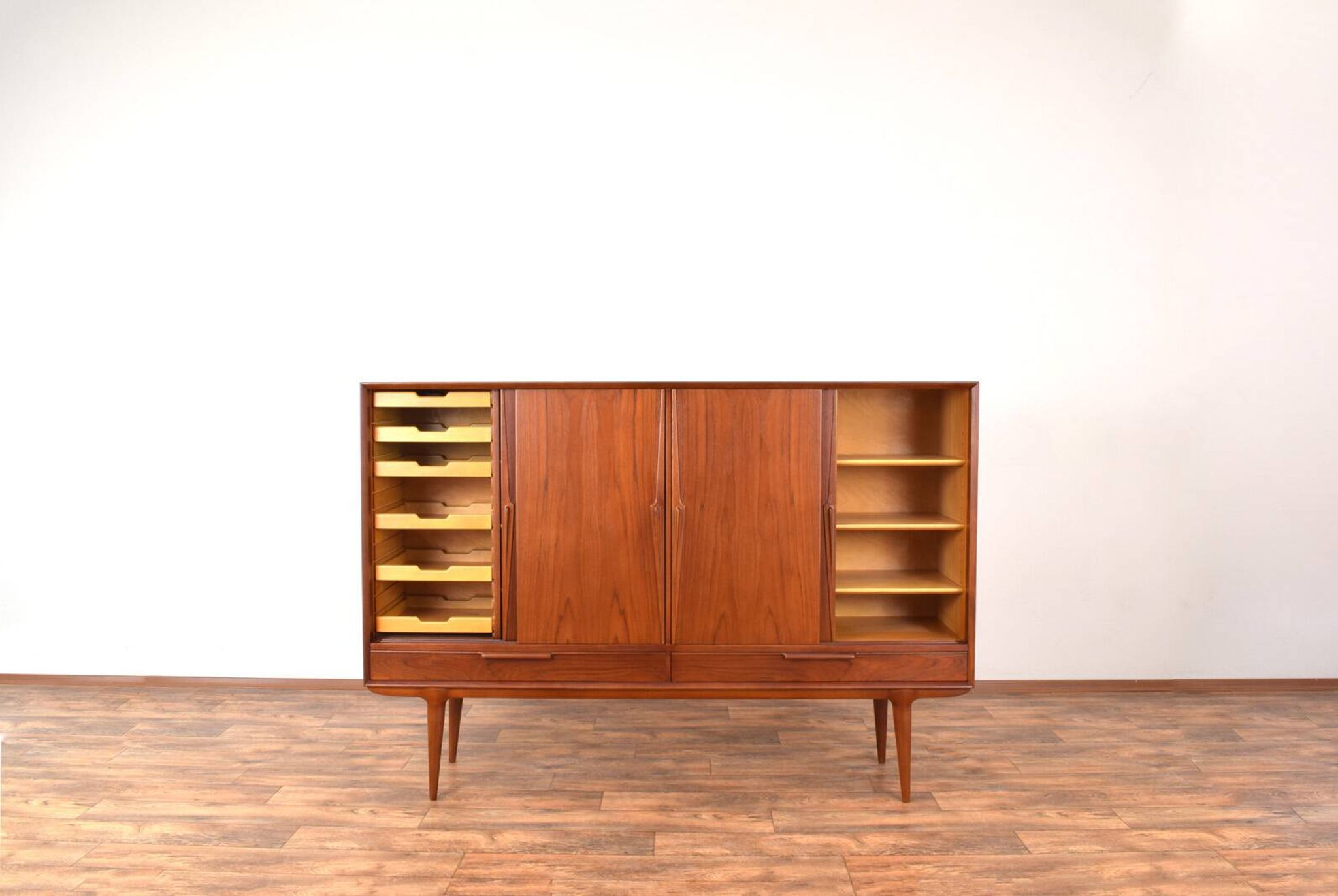 Mid-Century Danish Teak Highboard Model 13 by Gunni Omann for Omann Jun