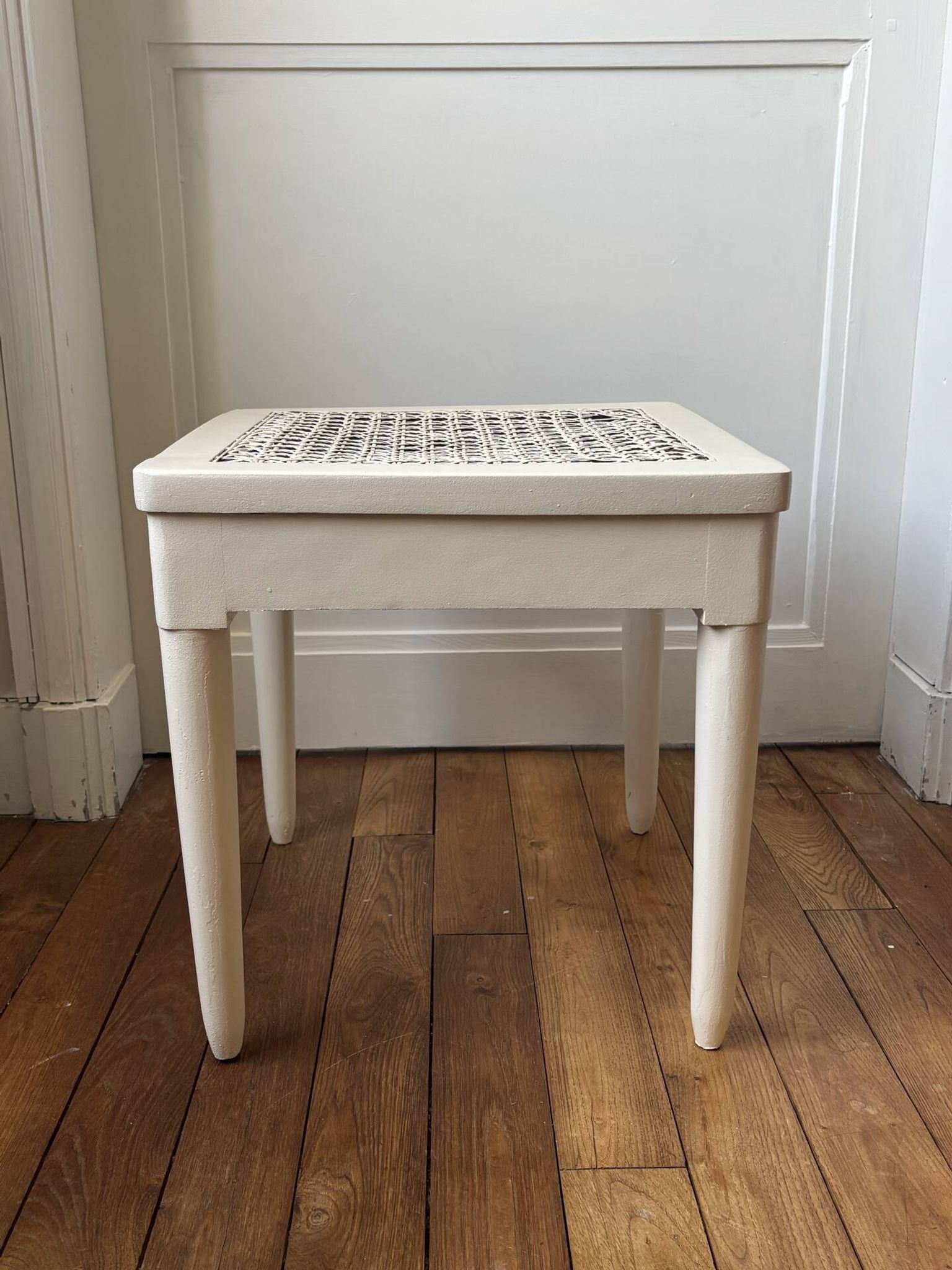 Wood and cane side table