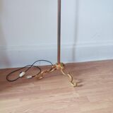 Ancien lampadaire tripode en bronze - 4 feux - 1950