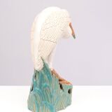 Large Vintage Ceramic Heron Bird Sculpture 1970s