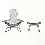 "Bird" armchair and ottoman by Harry Bertoia for Knoll, 1960s