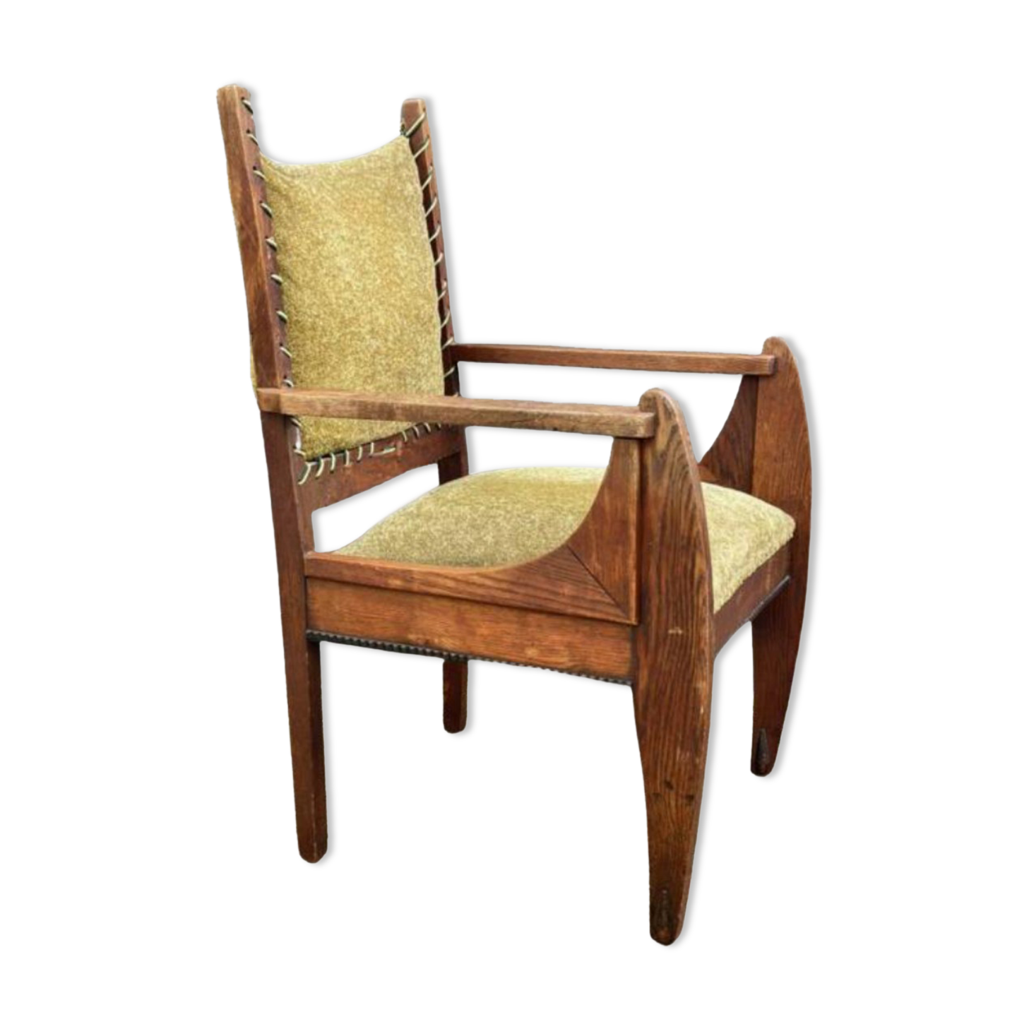 Dutch art deco curved chair, ca 1930s