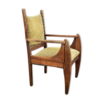 Dutch art deco curved chair, ca 1930s