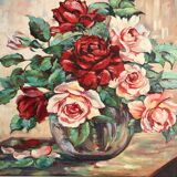 Paint oil bouquet of roses