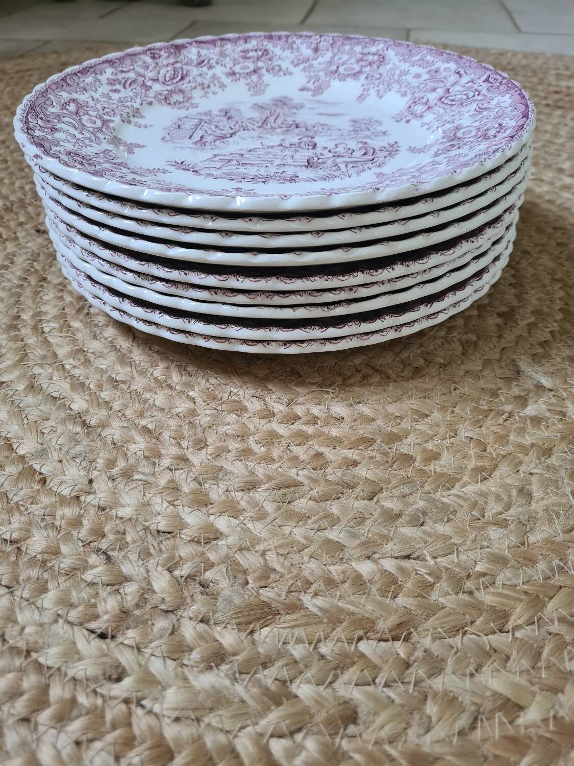 Assiettes Lunéville roses