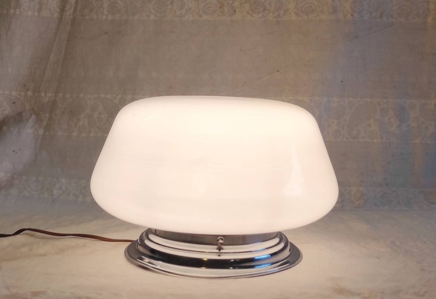 Art Deco ceiling light with opaline globe - mid 20th century