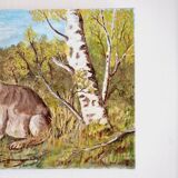 Oil on canvas hare rabbit