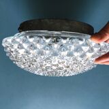 Round ceiling light in chiseled glass