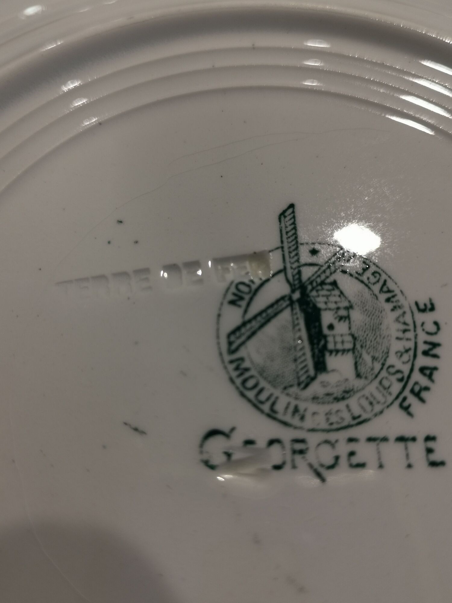 Set of 10 semi-hollow plates iron earth Moulin des loups "Georgette"