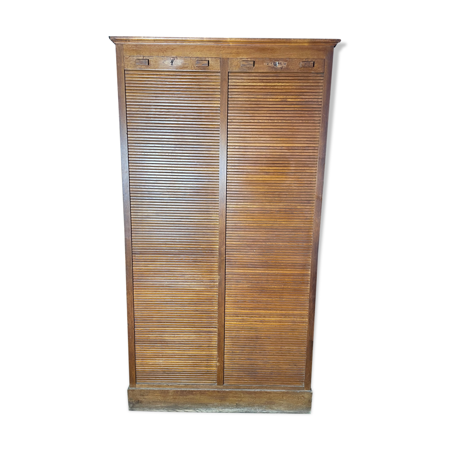 Solid oak notary double curtain filing cabinet 1900