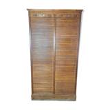Solid oak notary double curtain filing cabinet 1900