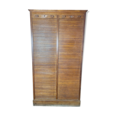 Solid oak notary double curtain filing cabinet 1900