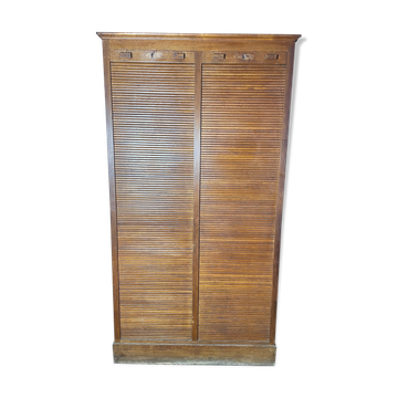 Solid oak notary double curtain filing cabinet 1900